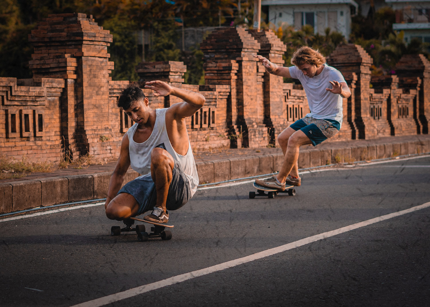 Surfskate training session to improve surfing technique